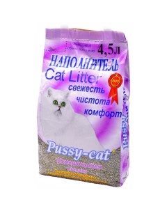 Наполнитель для кошачьего туалета комкующийся 4 5л Pussy-cat