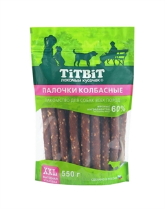 Лакомство для собак Палочки колбасные 550г XXL выгодная упаковка Titbit