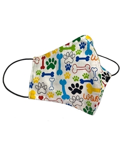 Маска защитная (для людей) многоразовая двухслойная Вуф белая, размер L,XL Pride