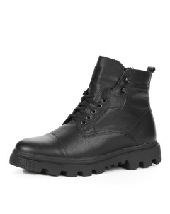 Черные ботинки из кожи на подкладке из натуральной шерсти на тракторной подошве Respect