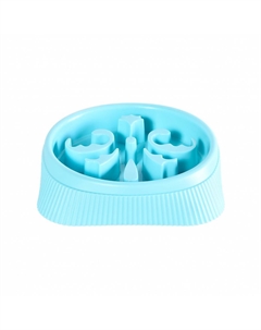 Миска для животных рельефная для медленного поедания корма 21х21х5,5см 500мл светло-голубая Foxie