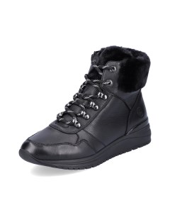 Черные утепленные ботинки в спортивном стиле из комбинированных материалов Remonte