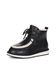 Черные ботинки из кожи на подкладке из натуральной шерсти на контрастной подошве Respect