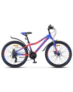 Велосипед для подростков Navigator 410 MD 24 21 SP V010 Синий неоновый красный LU091556 LU082933 12 Stels