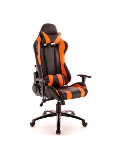 Кресло Lotus S2 экокожа чёрный с оранжевым Everprof