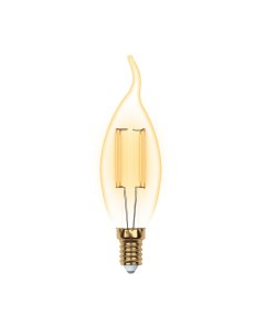 Лампа светодиодная E14 5 Вт 40 Вт 230 В свеча на ветру нитевидная свет теплый белый Vintage золотист Uniel