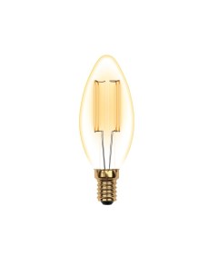 Лампа светодиодная E14 5 Вт 40 Вт 230 В свеча нитевидная свет теплый белый Vintage золотистая колба Uniel