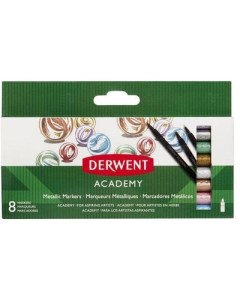 Набор фломастеров Academy 8 шт мерцающие цвета Derwent