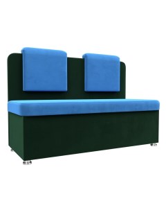 Кухонный прямой диван Маккон 2 х местный Велюр Голубой Зелёный Bravo