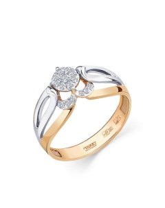 Кольцо с 21 бриллиантом из комбинированного золота Мастер бриллиант