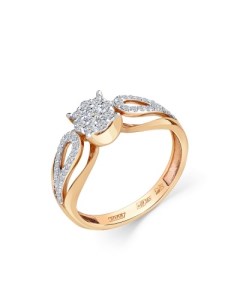 Кольцо с 43 бриллиантами из комбинированного золота Мастер бриллиант