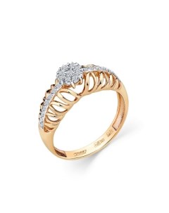 Кольцо с 25 бриллиантами из комбинированного золота Мастер бриллиант