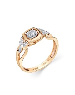 Кольцо с 15 бриллиантами из комбинированного золота Мастер бриллиант