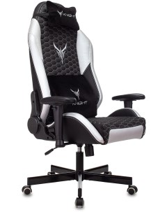 Кресло игровое Neon черный серебряный соты эко кожа с подголов крестовина металл Knight