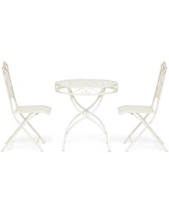 Комплект стол стула mod PL08 8668 8669 белый antique white металл Tetchair