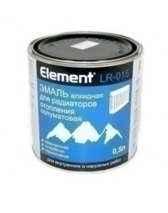 Эмаль ELEMENT LR 015 алкидная для радиаторов полуматовая 0 5л Alpa