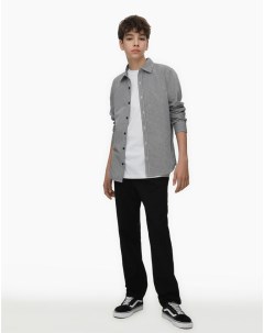 Чёрно белая рубашка Regular в клетку для мальчика Gloria jeans