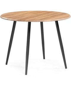 Деревянный стол Абилин 100х76 дуб вотан/черный матовый 507218 (круглая столешница, 4 ножки) Notta