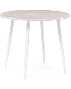 Деревянный стол Абилин 90х76 мрамор светло серый белый матовый 507216 Woodville