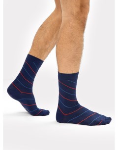 Высокие мужские носки темно синего цвета в полоску Mark formelle