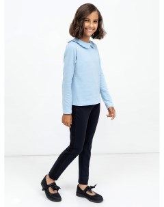 Длинные брюки синего цвета в елочку с лампасами для девочек Mark formelle