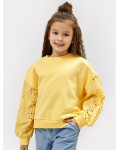 Джемпер для девочек с рукавами ришелье в желтом цвете Mark formelle