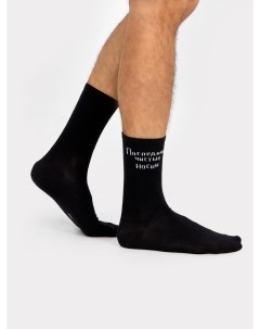 Высокие мужские носки черного цвета с забавной надписью Mark formelle