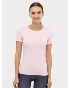 Однотонная прилегающая футболка светло розового цвета Mark formelle