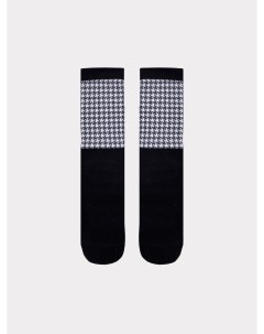 Высокие женские носки в черном цвете с печатью Mark formelle