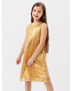 Нарядное платье без рукавов в золотистые пайетки для девочек Mark formelle