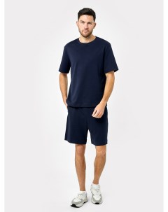 Комплект хлопковый мужской футболка шорты в темно синем цвете Mark formelle