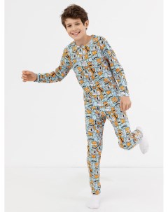Хлопковый комплект для мальчиков лонгслив и брюки с разноцветными монстрами Mark formelle