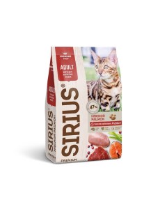 Корм для кошек мясной рацион сух 1 5кг Сириус
