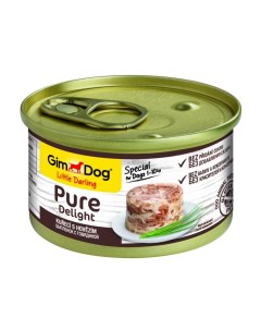 Корм для собак Pure Delight цыпленок с говядиной банка 85г Gimdog