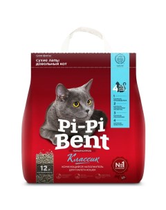 Наполнитель для кошачьего туалета Classic комкующийся крафт пакет 5кг Pi-pi bent