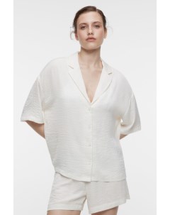 Блузка oversize домашняя сатиновая с коротким рукавом Befree