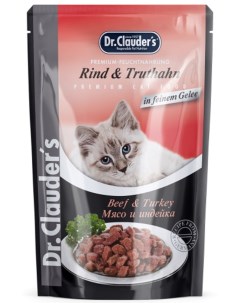 Влажный корм для кошек Dr Clauders Мясо и индейка 85г Конструктив