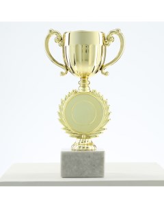 Кубок 186 наградная фигура золото подставка камень 17 5 х 9 5 х 6 2 см Командор