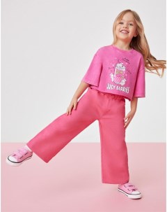 Розовые джинсы Paperbag Wide leg для девочки Gloria jeans