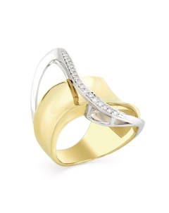 Кольцо с 18 бриллиантами из комбинированного золота Мастер бриллиант