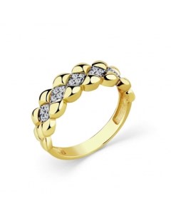 Кольцо с 20 бриллиантами из жёлтого золота Мастер бриллиант