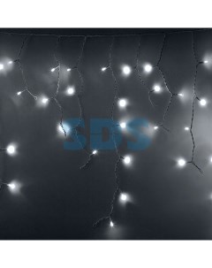 Гирлянда Айсикл бахрома светодиодный 2 4х0 6м эффект мерцания прозрачный провод 220В диоды БЕЛЫЕ NEO Sds-group