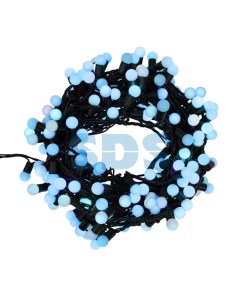 Гирлянда Мультишарики O17 5мм 20 м черный ПВХ 200 диодов цвет синий Sds-group