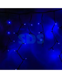 Гирлянда Айсикл бахрома светодиодный 3 2 х 0 9 м черный провод КАУЧУК 230 В диоды синие 120 LED NEON Sds-group
