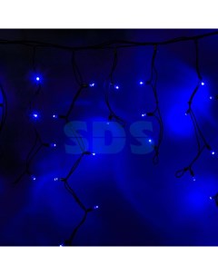 Гирлянда Айсикл бахрома светодиодный 4 0 х 0 6 м черный провод КАУЧУК 230 В диоды синие 128 LED NEON Sds-group