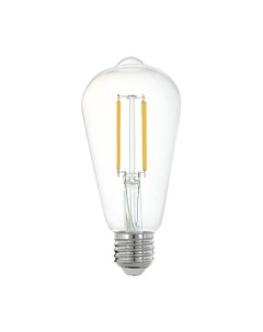 Лампа светодиодная филаментная диммируемая E27 6W 2700K прозрачная 11862 Eglo
