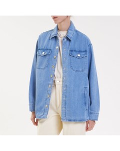 Голубая джинсовая куртка с вышивкой на спине Akhmadullina dreams