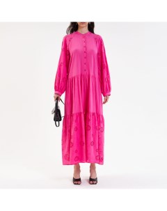 Розовый сарафан с вышивкой ришелье Galla collection
