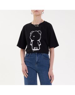 Чёрная футболка с медведем One week
