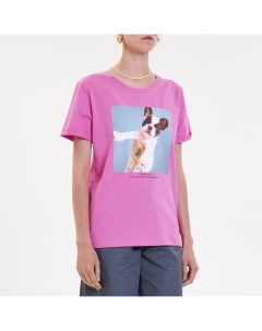 Розовая футболка с собачкой One week